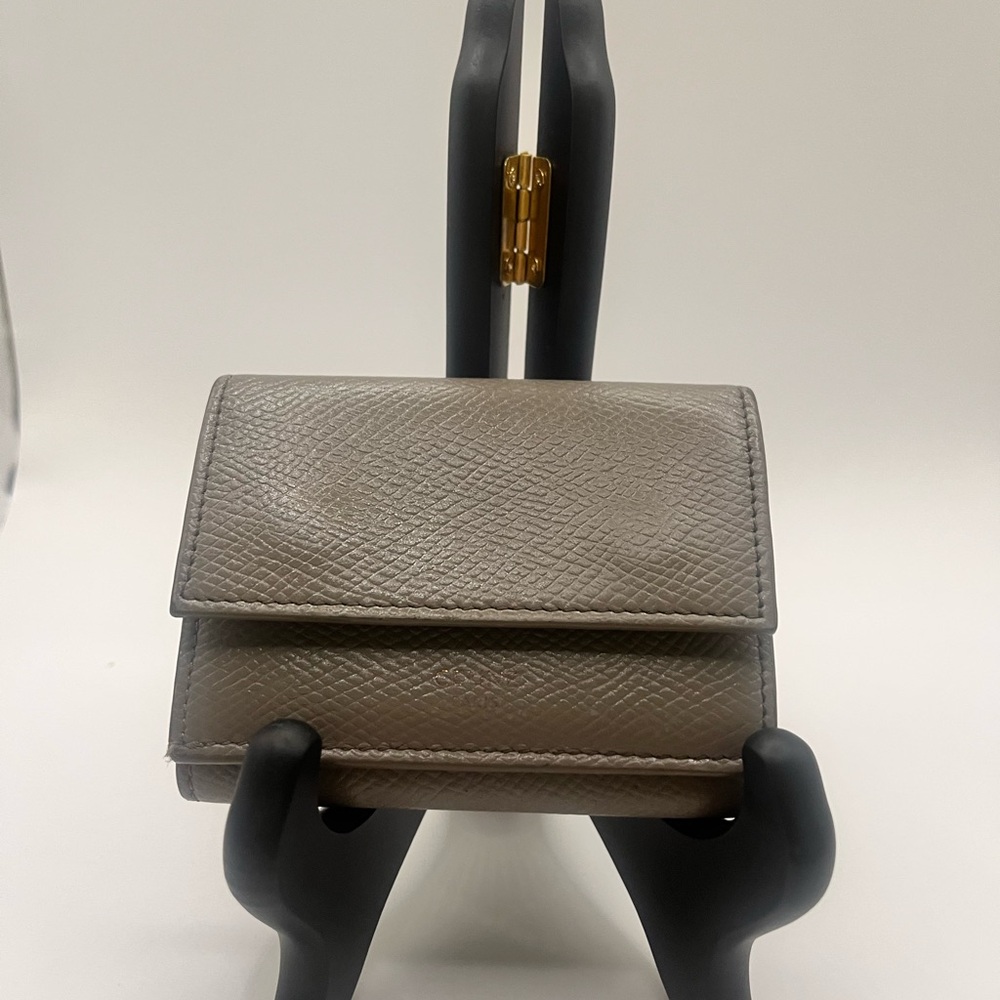 CELINE Elegant Gray Leather Women's Small Wallet